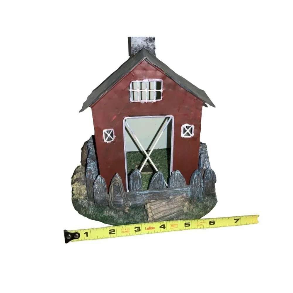 Barn House Building Tractor Nightlight Table atop Electric